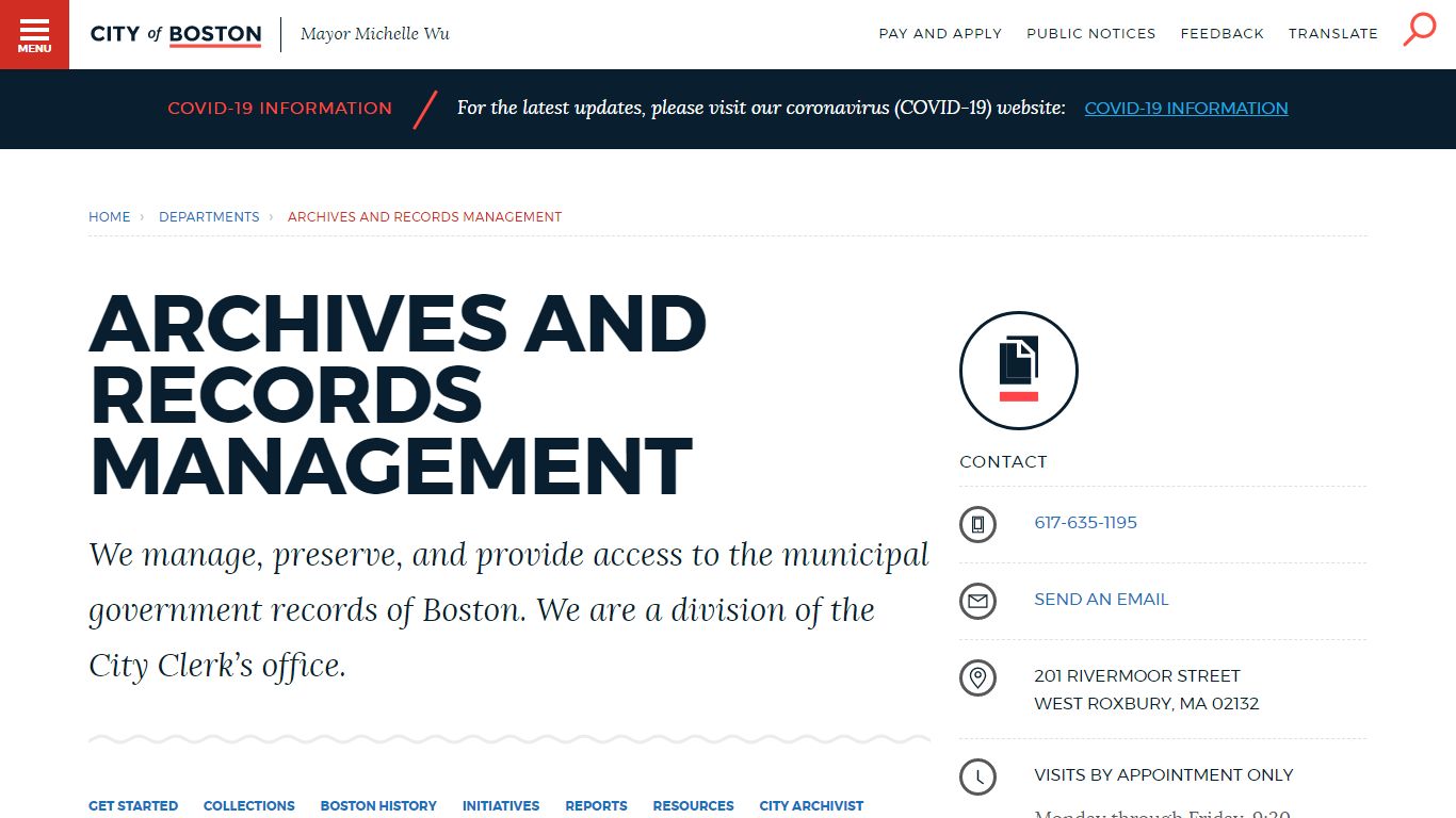 Archives and Records Management | Boston.gov - Boston City Archives