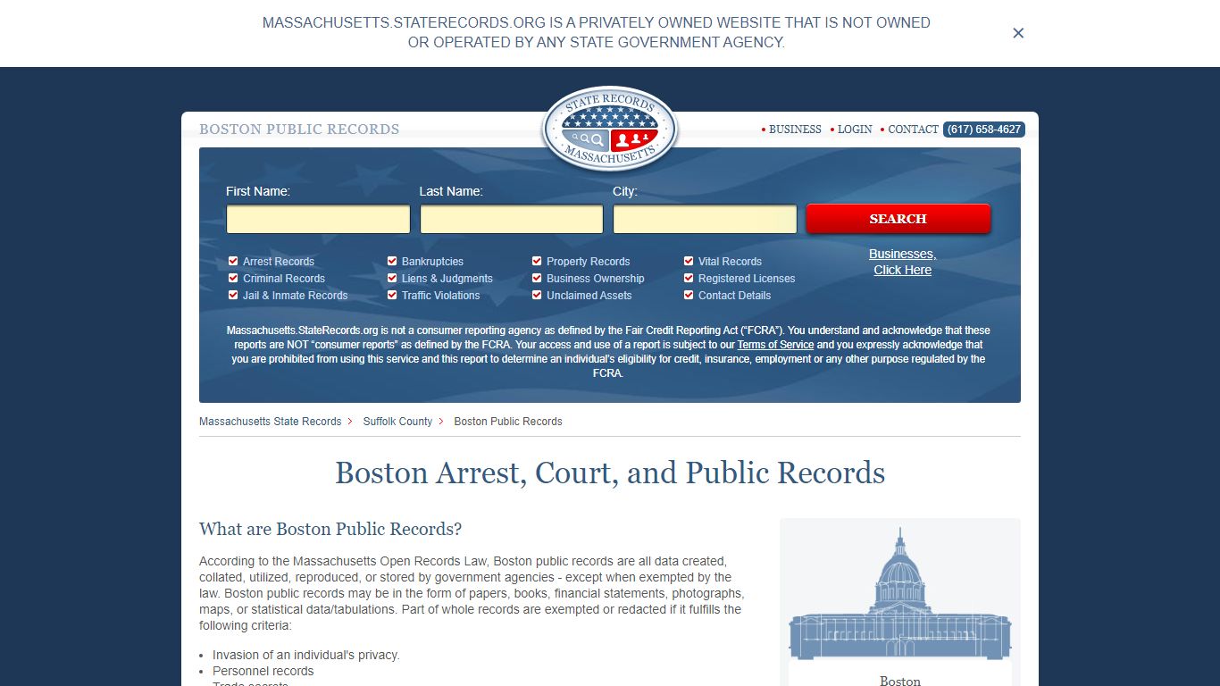 Boston Arrest and Public Records - StateRecords.org