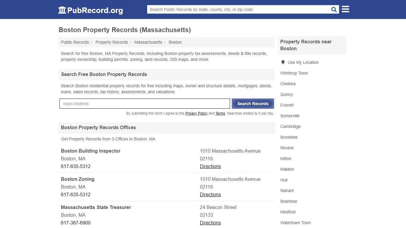 Boston Property Records (Massachusetts) - Free Public Records Search